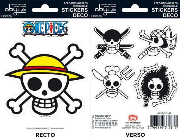 Stickers Drapeaux Pirates One Piece 16x11cm
