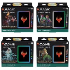 Lot de 4 Decks Commander Univers Infinis Le Seigneur des Anneaux Chroniques de la Terre du Milieu différents