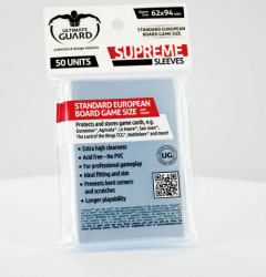 Protège-cartes Ultimate Guard SUPREME Jeu de Plateau Européen 62x94 mm